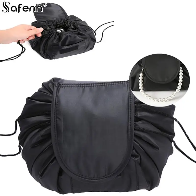 

Women Drawstring Cosmetic Bag Travel Storage Makeup Bag Organizer Female Make Up Pouch Portable Waterproof Toiletry Beauty Bag