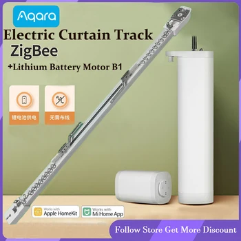 Aqara Electric Curtain Rail with Smart Motorized Battery Motor B1 Zigbee Track Set Automatic Curtain Remote Control System