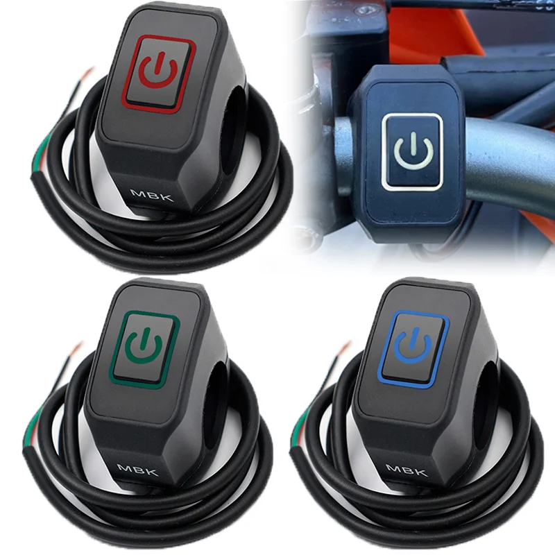 Motorcycle Handlebar Switch Universal 12V Button Connector Switch Electric Star Pressure Waterproof Control