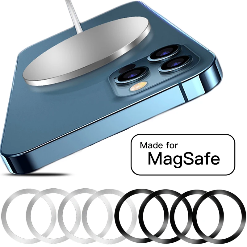 1-5Pcs Anello Di Ricarica Wireless Magnetico Adesivo In Lamiera Di Ferro Anello Universale In Lamiera Di Acciaio Inossidabile Per Magsafe Iphone 14 13
