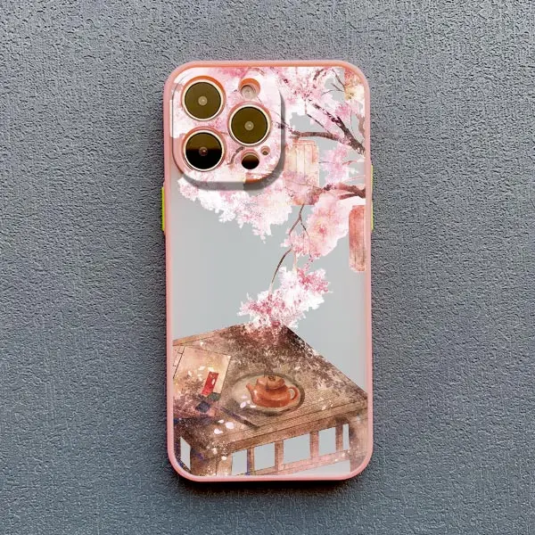 Pink Peach Blossom Floral Phone Case - Elegant Flower Back Cover