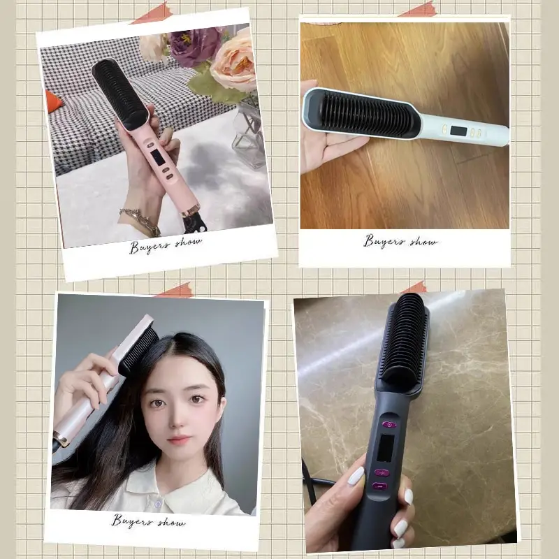Hair Straightener Men Beard Comb Tourmaline Ceramic Hair Curler Brush Comb Straighteners Curling Iron Brush hair straightener hair straightener brush hair straightener comb