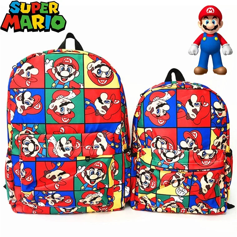 

New Super Mario Anime Cartoon School Bags Boys Girls Backpacks High Capacity Waterproof Men Student New Travel SchoolBag Fashion