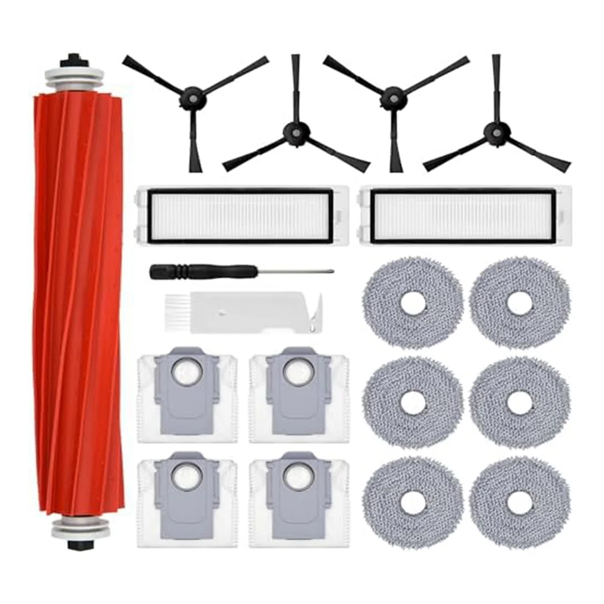 Accessory Set for Roborock Q Revo Robot Vacuum Cleaner, Dust Bags, Main Roller Brush,Side Brushes, Filters, Mop Wipes