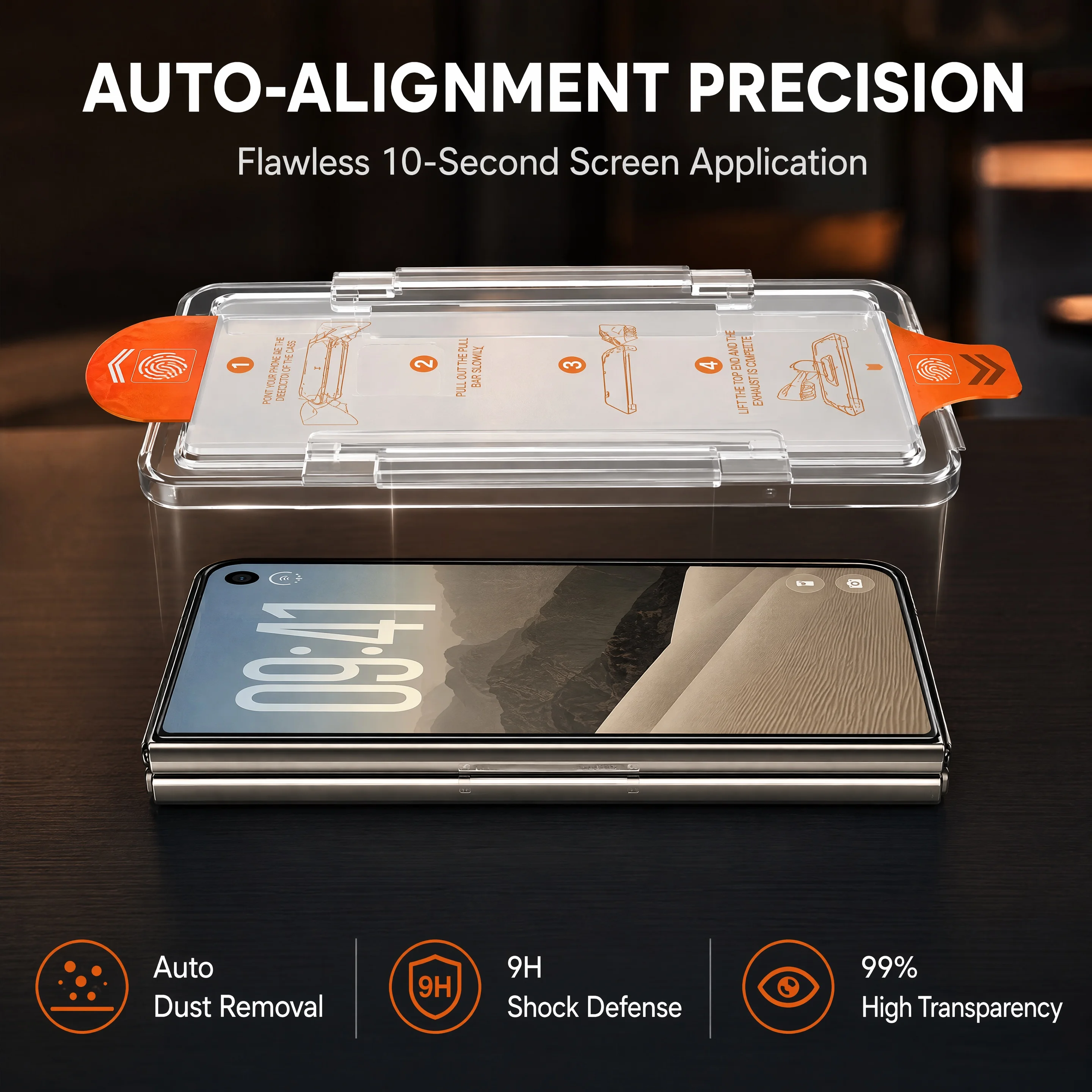 Premium Tempered Glass Screen Protector with Auto Dust Removal & Bubble-Free Installation