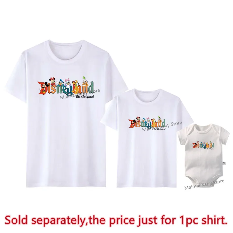 New Disneyland The Original Mickey and Friends Print T-shirts Funny Disney Trip Family Matching Shirts Vintage Disneyworld Tees 3