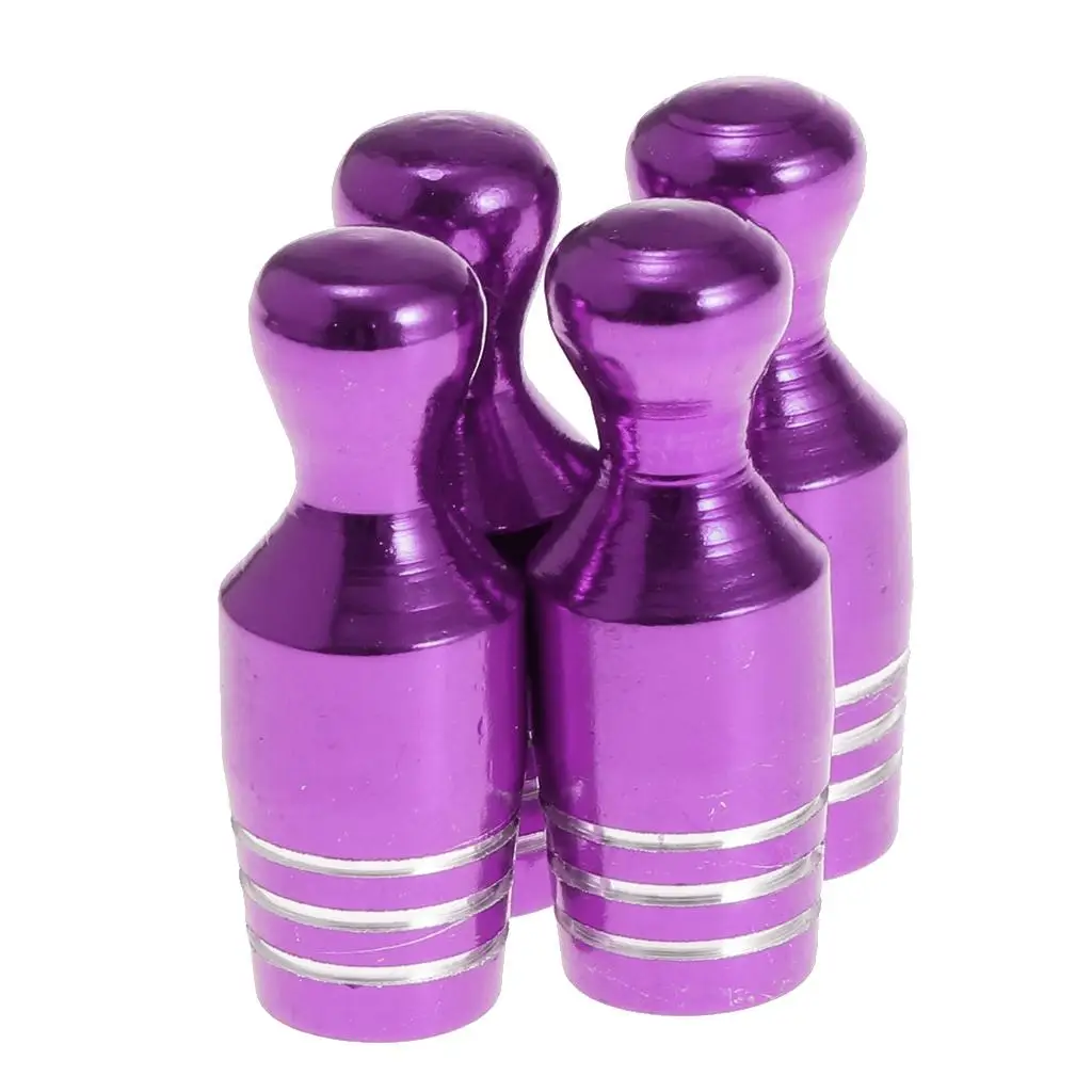 

4X Car Wheel Tire Air Stems Cap Dust Cover Bowling Type Purple