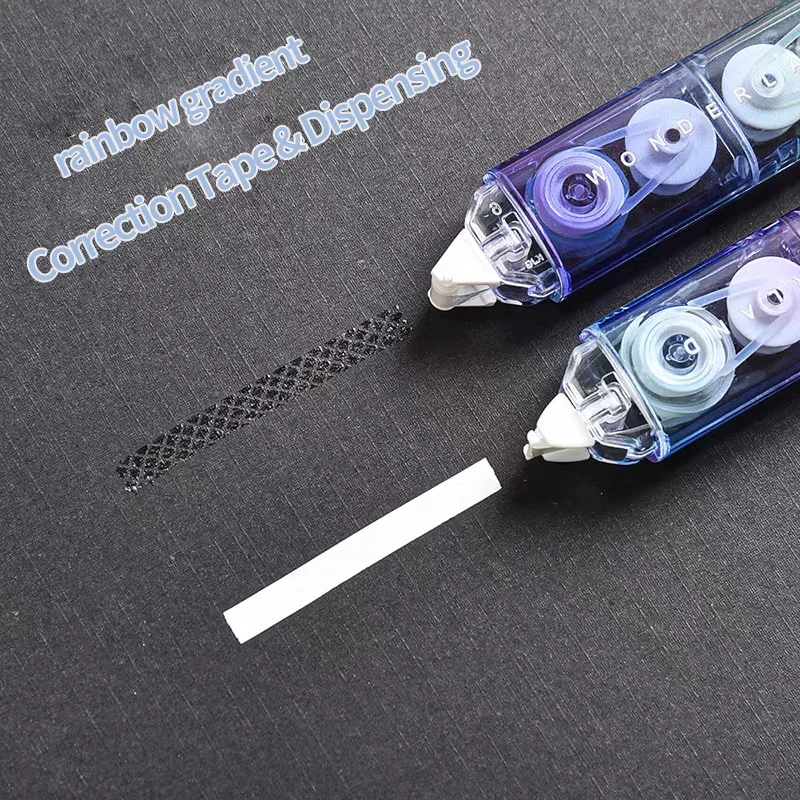 Creative Double Head Correction Tape + Adhesive Roller Tape Glue White Out Stationery Corrector Double Sided Glue Tapes