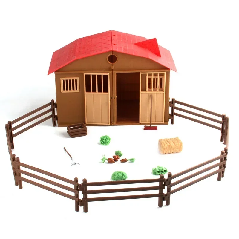 

25pc DIY House Simulate Play Model Farm House Children Play House Toy Poultry Animal Model Scene Model Farmer Actor Player