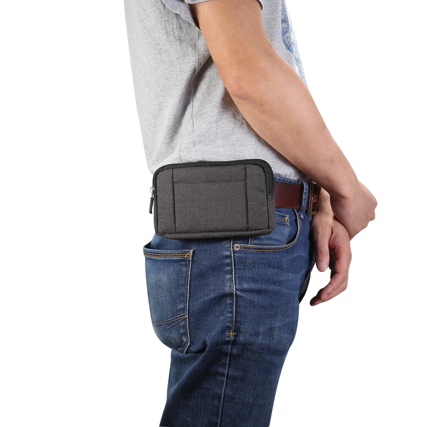 Stylish Denim Phone Pouch with Belt Clip Cover