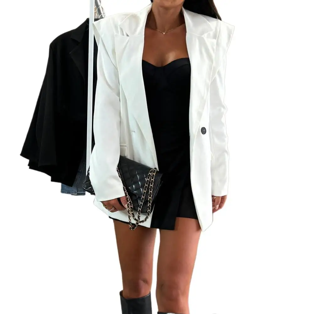 Women Long Sleeve Pocket Blazer for Spring Autumn Workwear