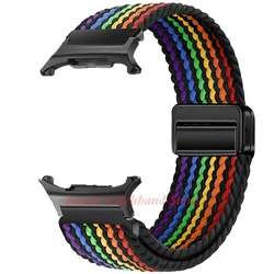Braided Solo Loop Nylon Band for Smartwatches - Universal Fit (Black rainbow)