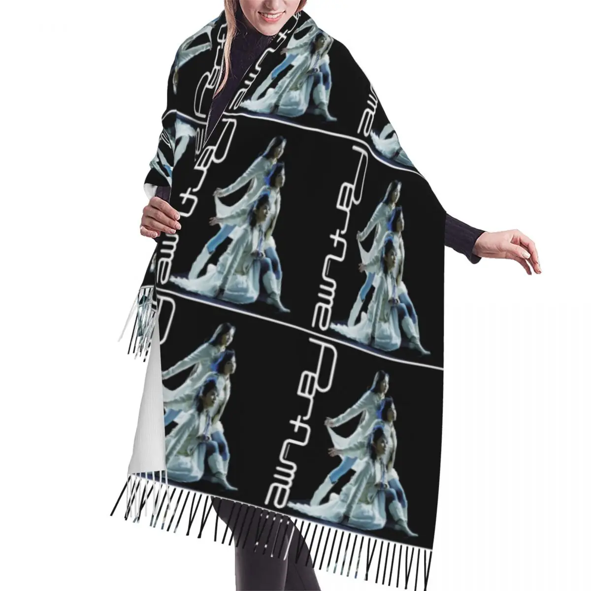 

Stylish Japan Perfumes J-pop Trio Tassel Scarf Women Winter Fall Warm Shawls Wraps Ladies Scarves