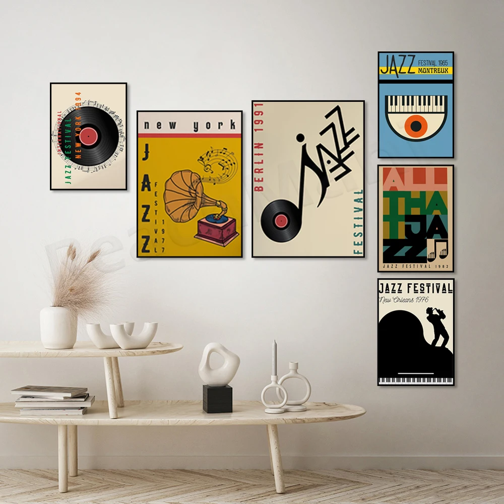 JAZZ Reworked mid century アートポスター  A2 Jazz Music Poster, Vinyl Art, New York, Amsterdam