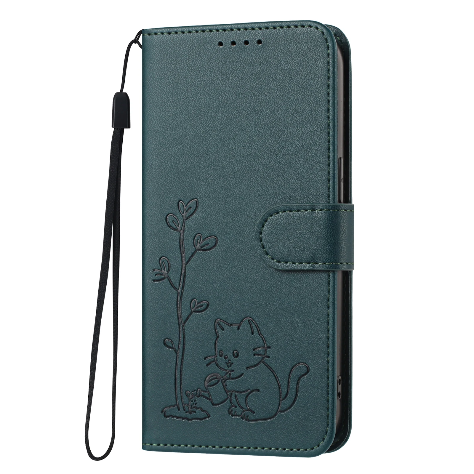 Cartoon Cat Leather Flip Phone Case