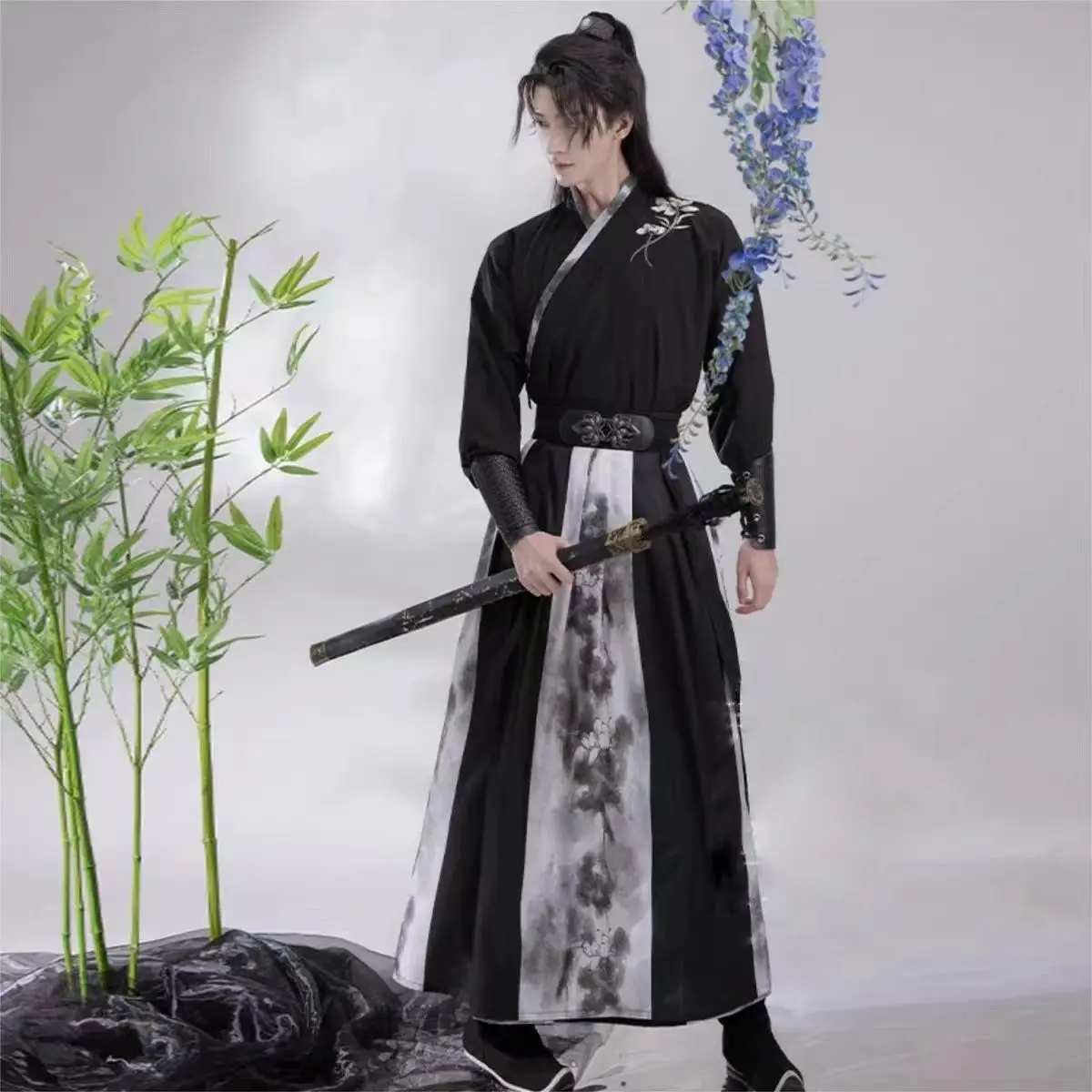 

Chinese Style Traditional Hanfu Tang Dynasty Folk Dance Costumes Retro Fashion Swordsman Fusion Hanbok Cosplay Personality Man