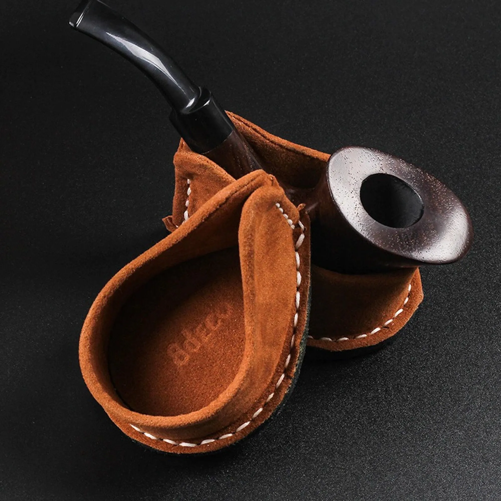 Cowhide Pipe Holder Portable Tobacco Smoking Pipe Stand Holder Tool Accessories 6