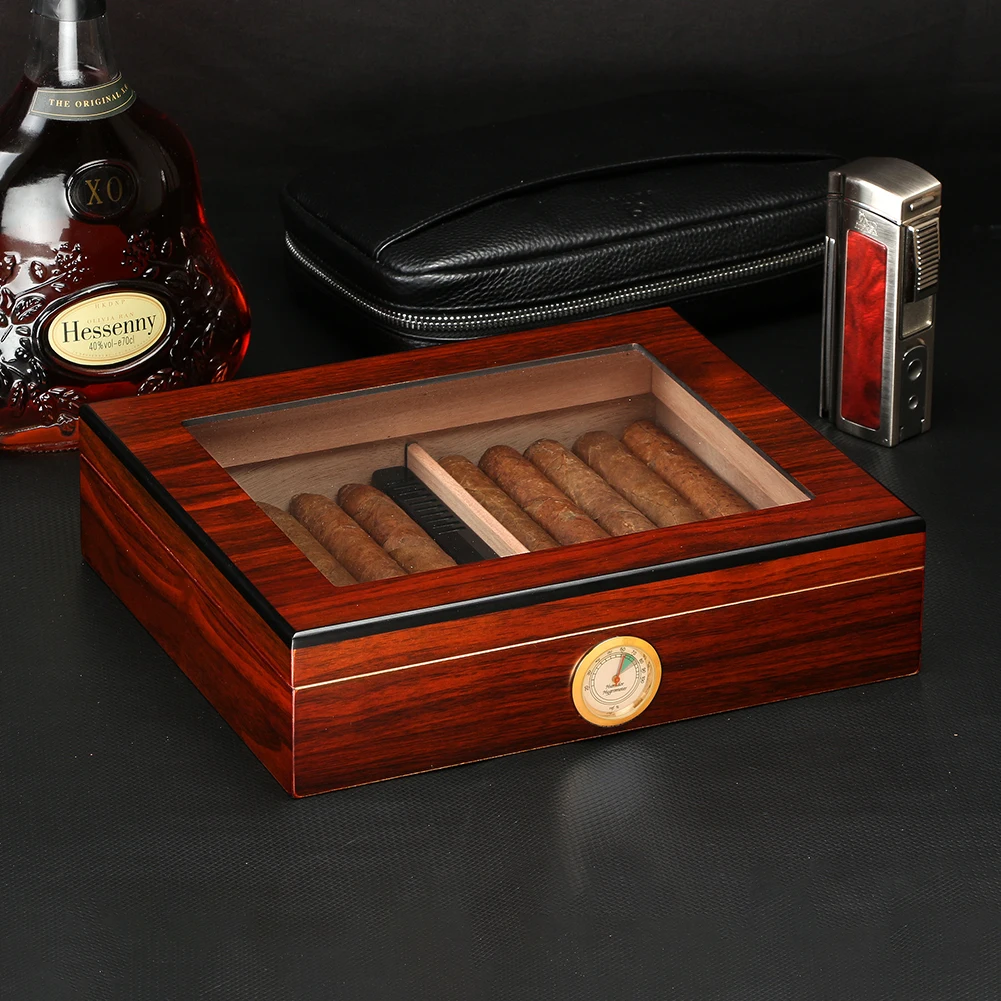 GALINER Luxury Cigar Humidors Lining Cedar Wood Travel Cigar Case With