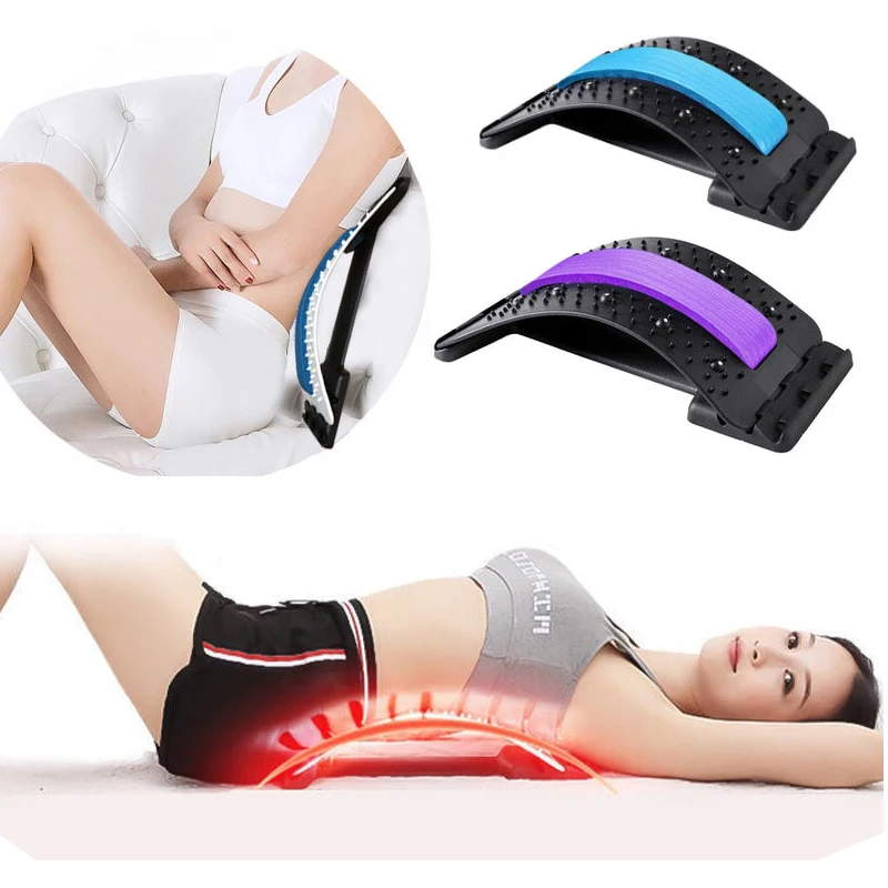 Multi-Level Adjustable Stretcher Waist Neck Fitness Lumbar Cervical Spine Support Pain Relief Back Massager Magnetotherapy