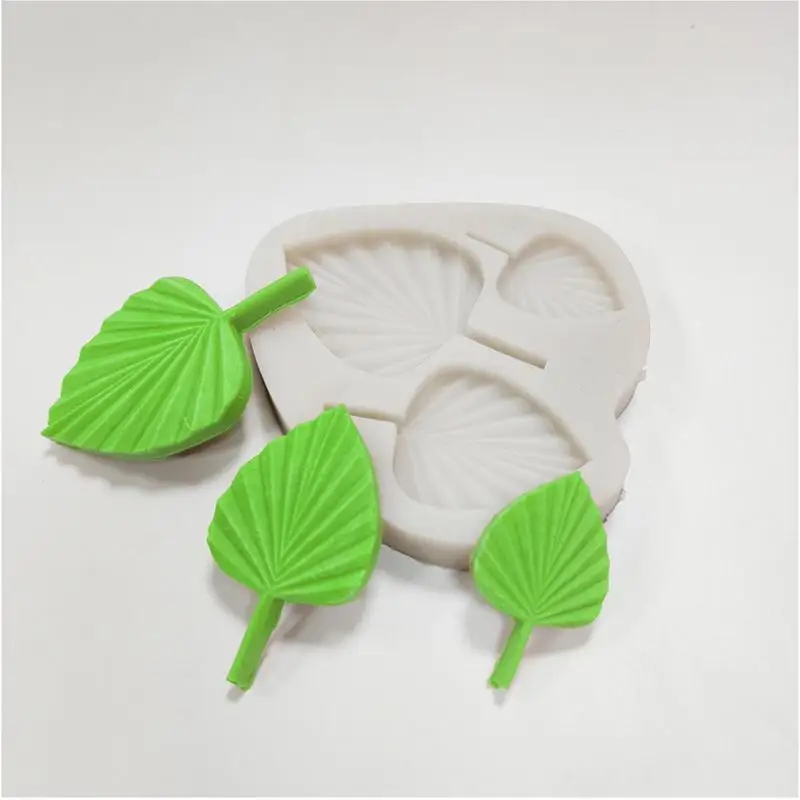 Fan Palm Leaves Silicone Mold DIY Cake Rim Decoration Chocolate Sugar