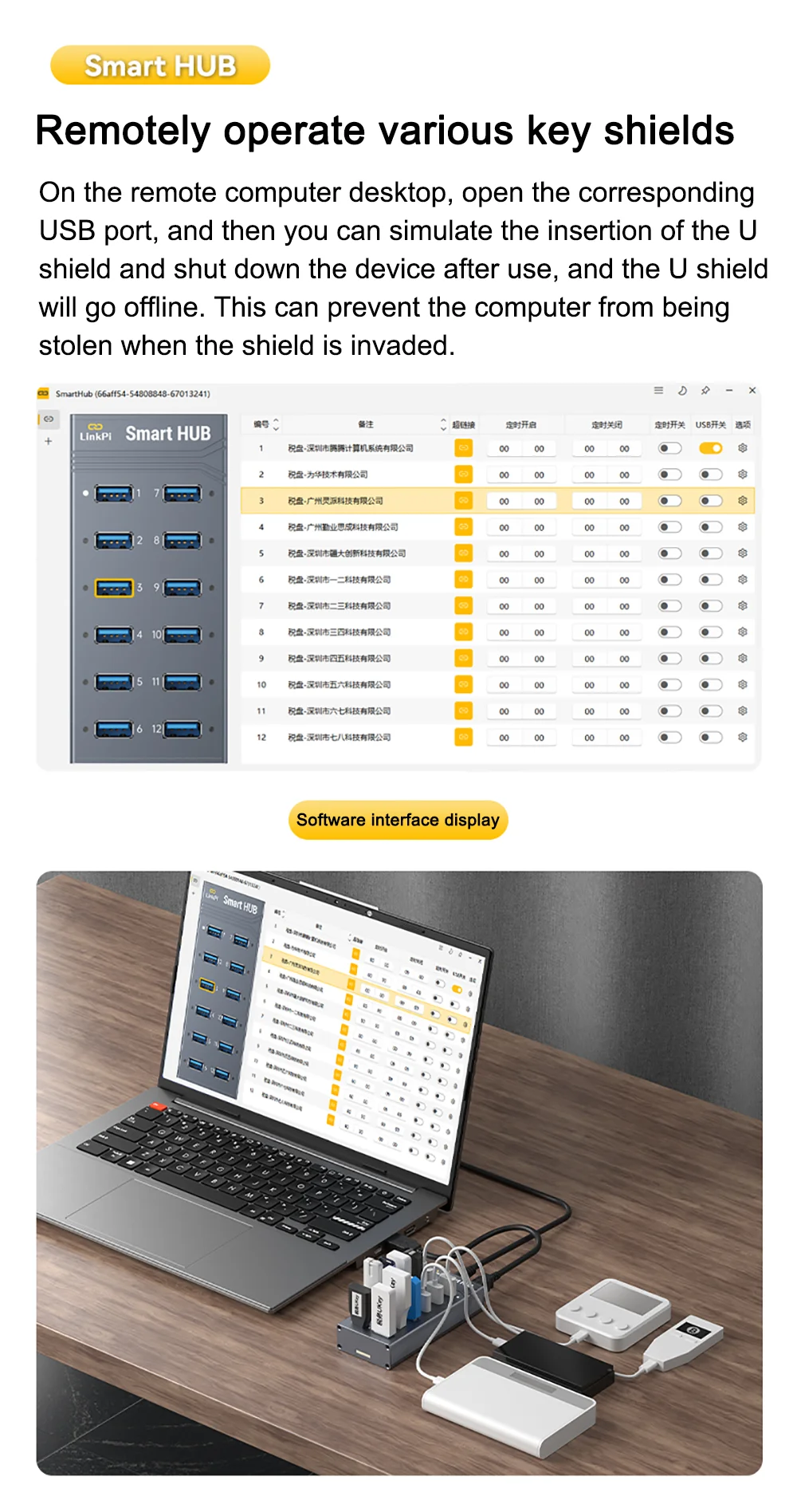 LinkPi SmartHUB 12-port USB 3.0 Hub with Soft-controllable Intelligent Expansion