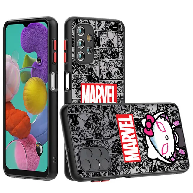 Capa macia luxuosa para Samsung Galaxy, Marvel Spiderman Hello Kitty Case, A34 5G, A13, A52, A30, A31, A12, A71, 4G, A70, A51, A50, A14, a30s 4