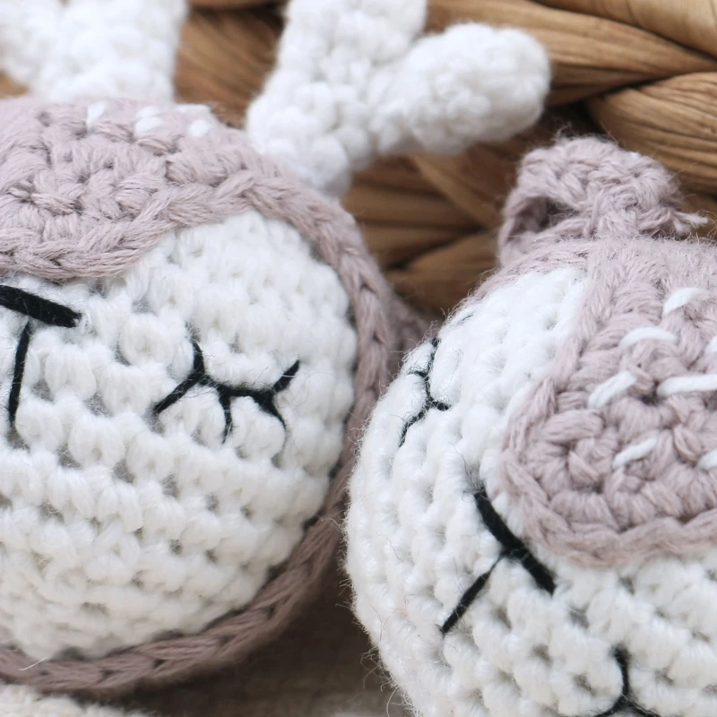 

Handmade Crochet Rabbit DIY Baby Pacifier Chain Accessories Infant Newborn Teether Toy Baby Stroller Ornaments Baby Gift