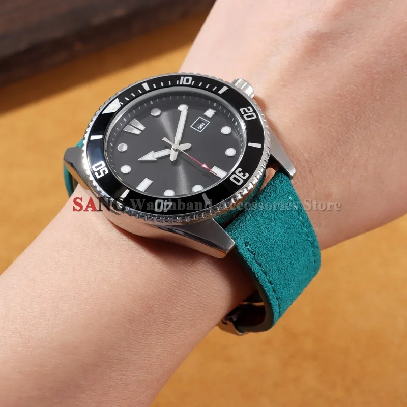 Luxury Suede Leather Watch Band with Butterfly Buckle - Quick Release Strap Accessory