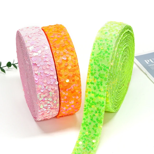 3 Inch 75mm DIY Double Color Peeled Untidy Sequin Fabric Reversible Sequin  Ribbon For Craft Supplies Sewing Accessories 5 Yard - AliExpress