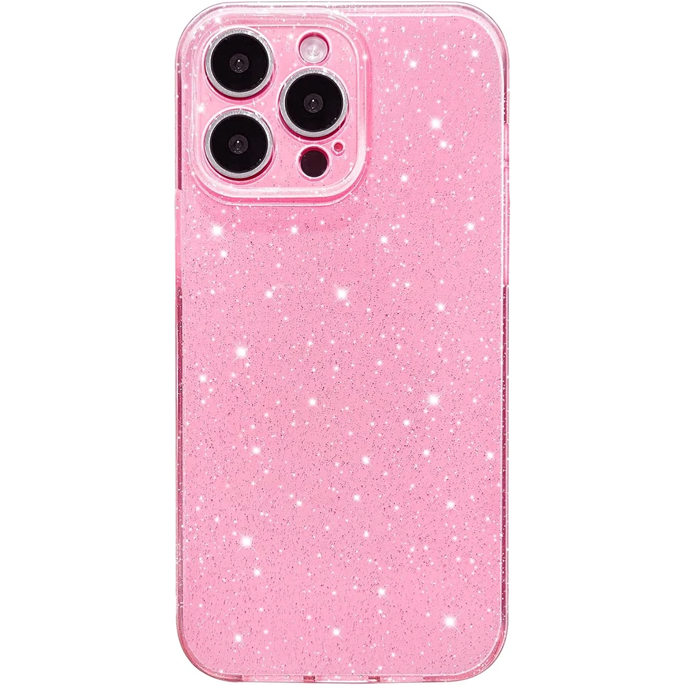 Sparkling Pink Glitter Phone Case for Women and Girls - Stylish Protective Cover