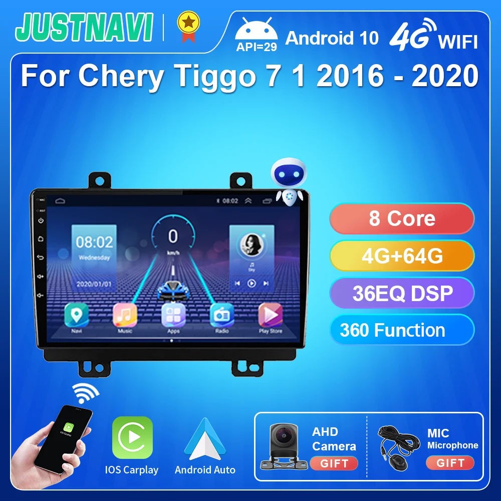 

JUSTNAVI 4G LTE Car Multimedia Radio Stereo Player GPS Navigation For Chery Tiggo 7 1 2016 - 2020 Carplay 8Core RDS DSP SWC 2din