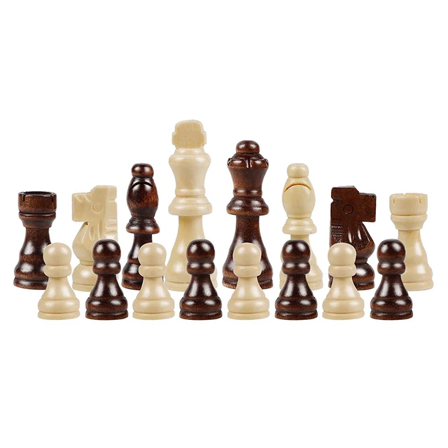 Chessmen De Madeira Padrão Tournamen Staunton, Jogo De Xadrez Peões, 2.2in Rei Figuras, Estatueta Peças Apenas, 32pcs 4