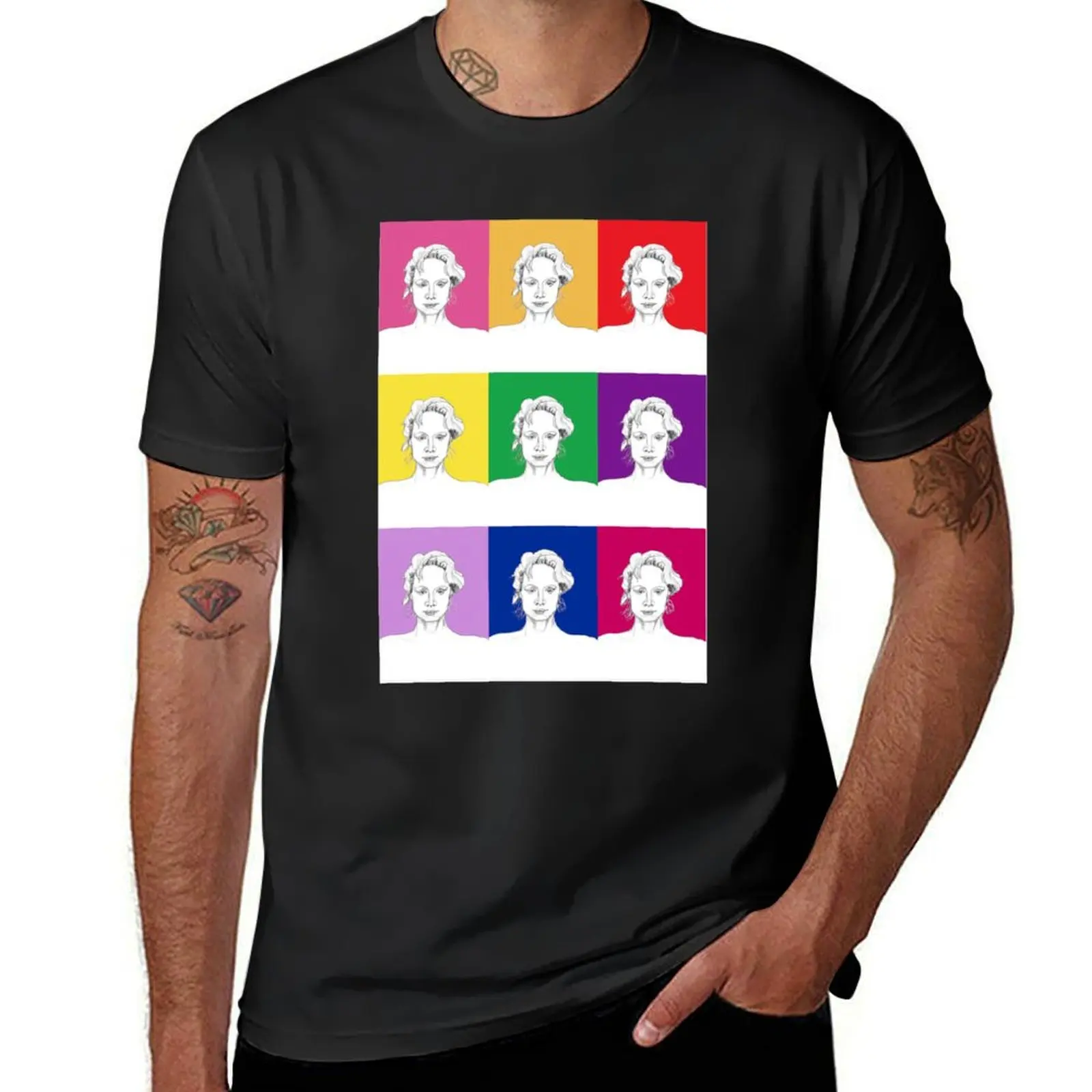 Фото Футболка Gwendoline Pop Art, футболка с коротким рукавом, рандомные футболки для мужчин №1