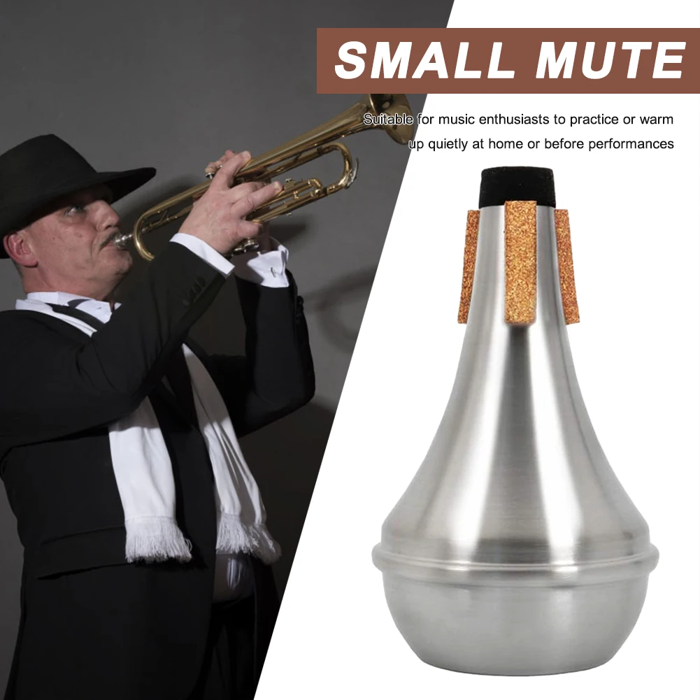 Trumpet Mute with Cork Aluminum Bottom Trumpet Silencer Lightweight Trumpet Mute for Stage Performance and Practice Purpose