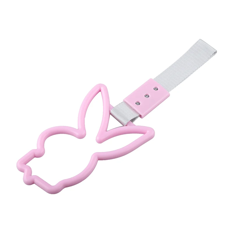 JDM Rabbit Racing Tsurikawa Ring Train Bus Handle Universal Drift Anime Car Modified Handle Nylon Strap For Car Warning car accessories strap car decoration strap