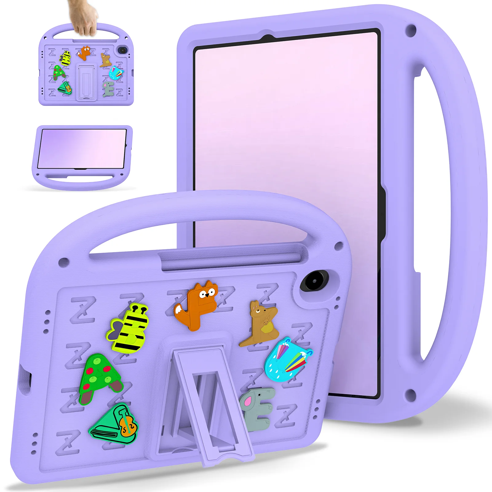 Cartoon Shockproof Stand Cover for Kids Tablet - EVA+PC Material