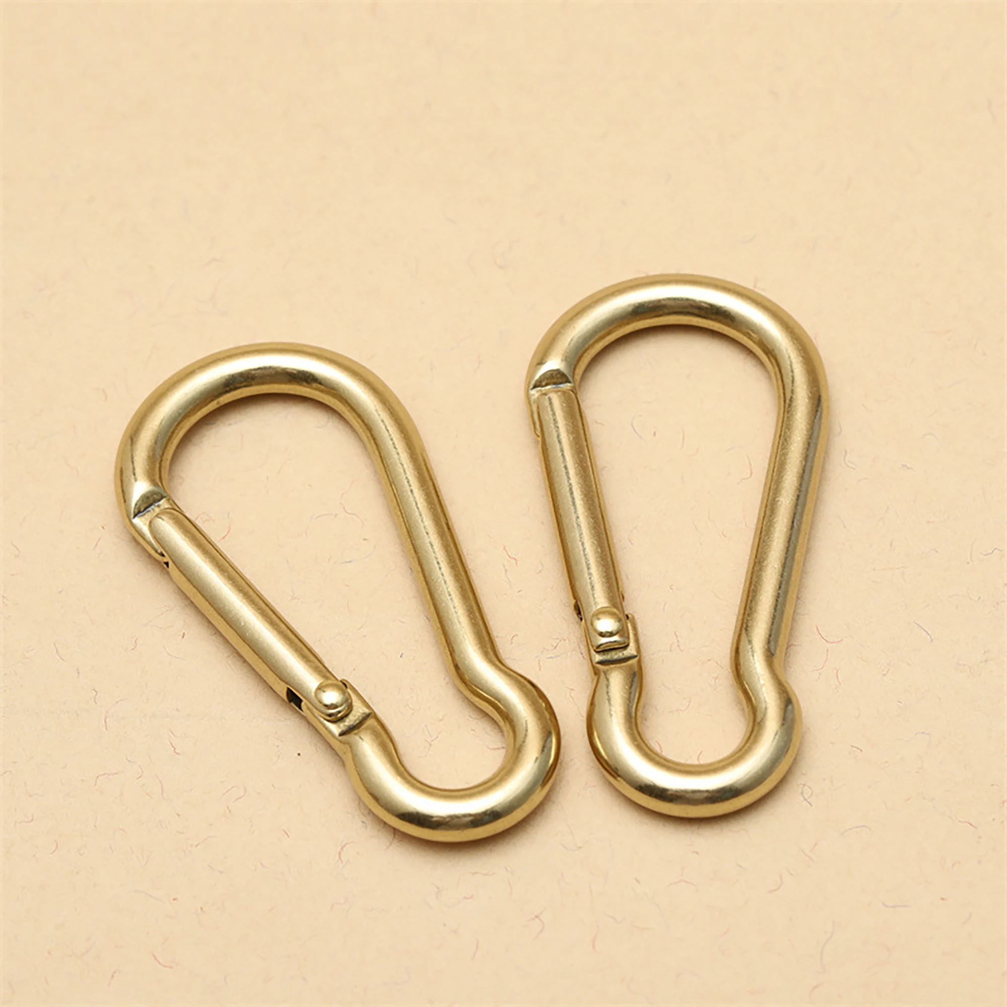 3 inch Solid brass D Oval Spring load Snap Carabiner keychain Hook