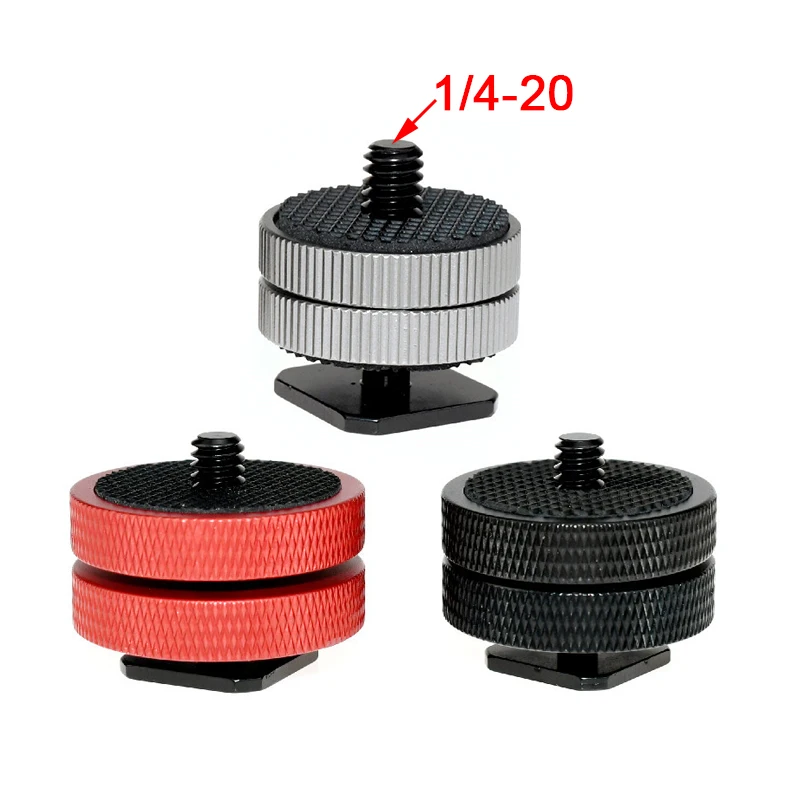 Double Layer Hot Shoe Photography Equipment Accessories 1/4 Live Streaming Tripod Accessories Camera Screw Flash Connection Base flash trigger camera flash adapter flash control part flash shoe cover flash tube replacement part flash protective case