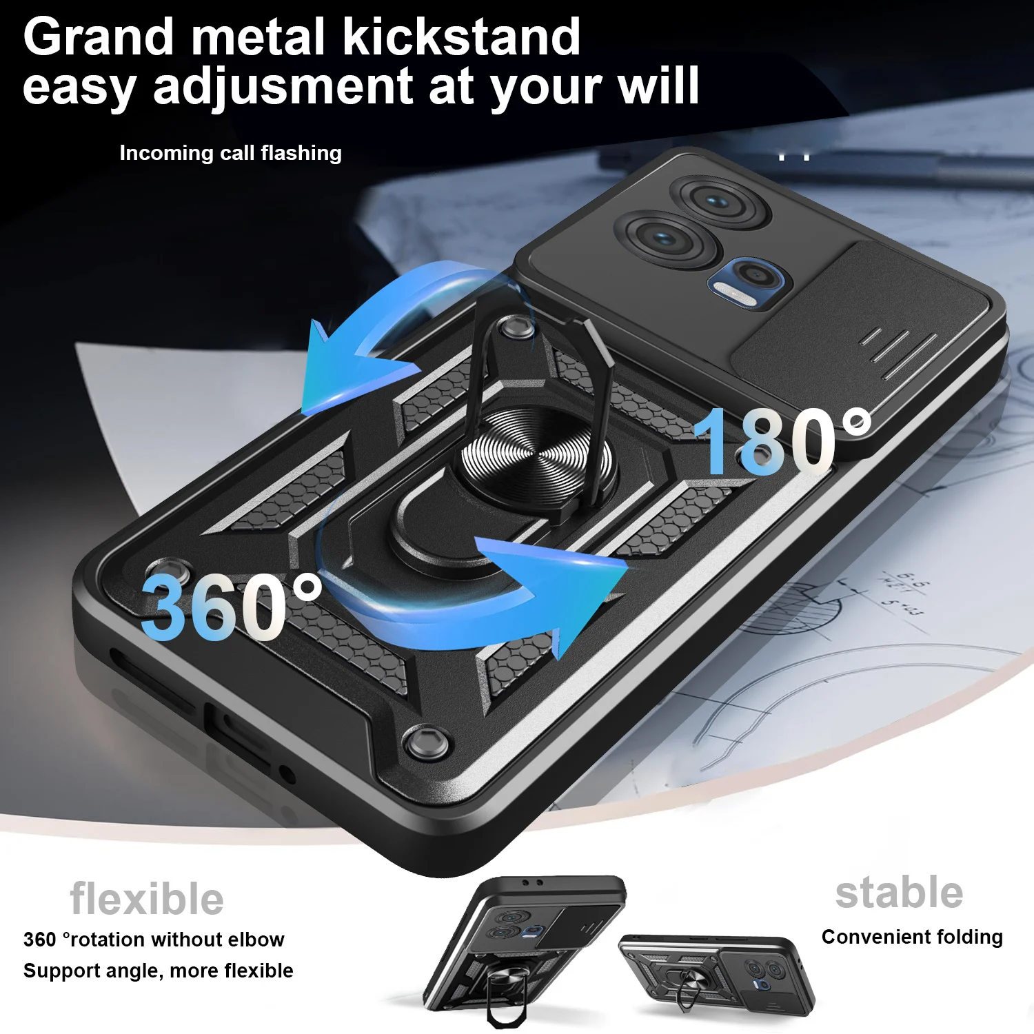 Magnetic Car Holder Ring Cover with Anti-Scratch and Camera Protection