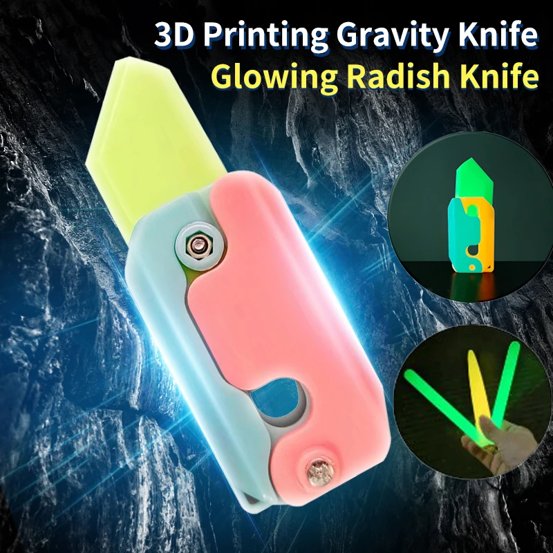 Radish Knife 3D Gravity Knife Decompression Push Brand Small Toy 3D  Printing Gravity Radish Knife