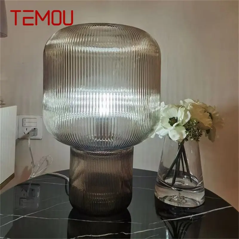 

TEMOU Postmodern Table Lamp Creative Design LED Glass Desk Light Home Decor Living Room Hotel