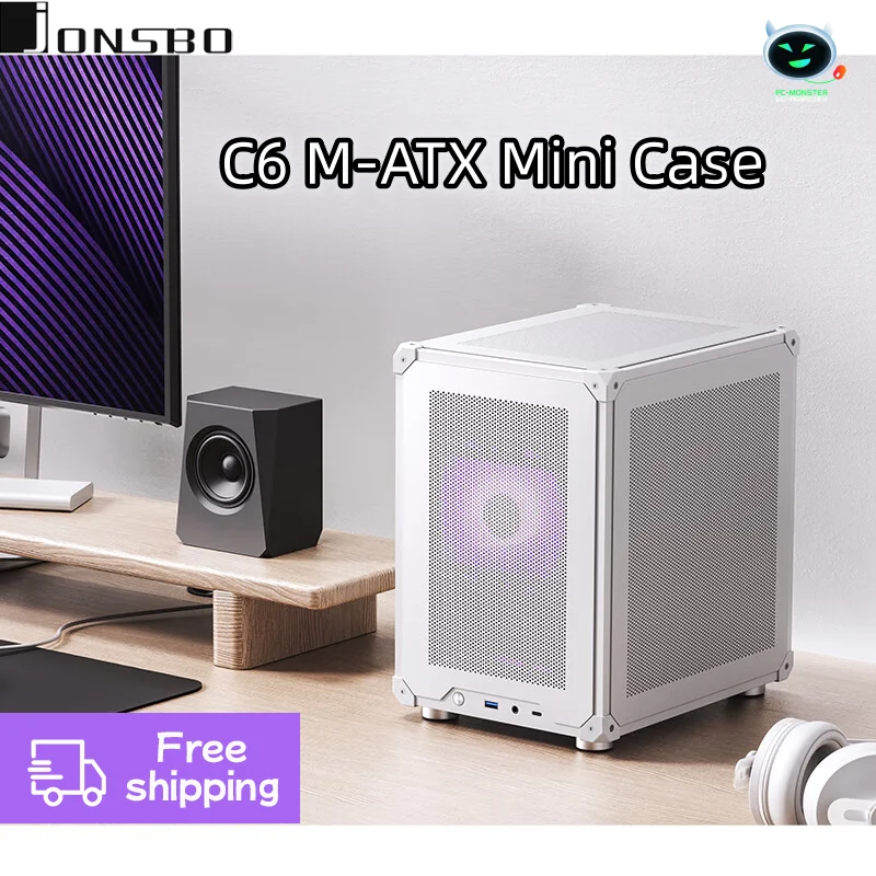 

JONSBO C6 MATX Mini ITX Case For PC Type-C ATX Power Portable Mini Desktop Mesh Chassis Computer PC Case 200-255mm Graphics Card