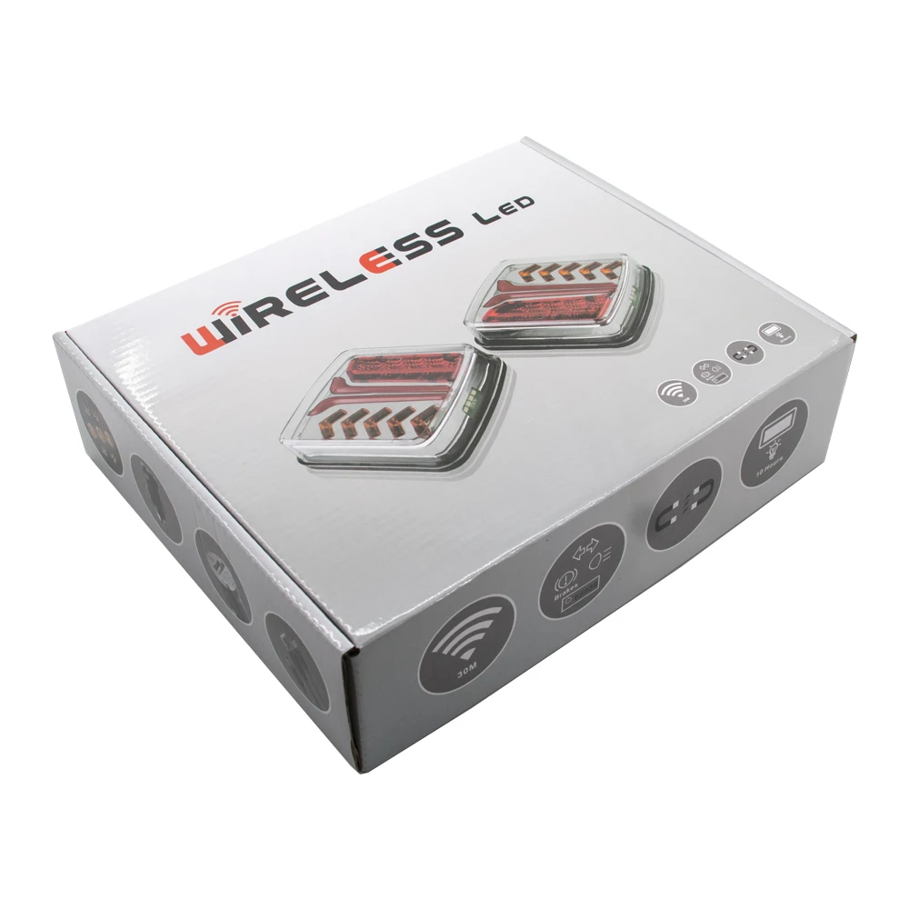 LED Tail Lights LED Warning Lights 12V 24V Wireless Magnetic Taillight Trailer Rear Light Signal Warning Brake Light For Caravans Campers Lorry Caravan