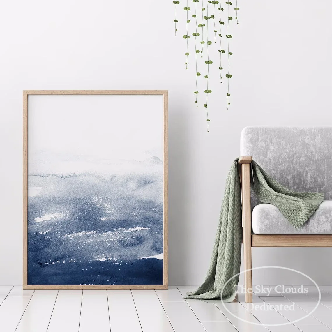 Blue Watercolor Canvas Painting Abstract Sea Poster HD Printing Modern Nordic Wall Art Picture Living Room Bedroom Home Decor