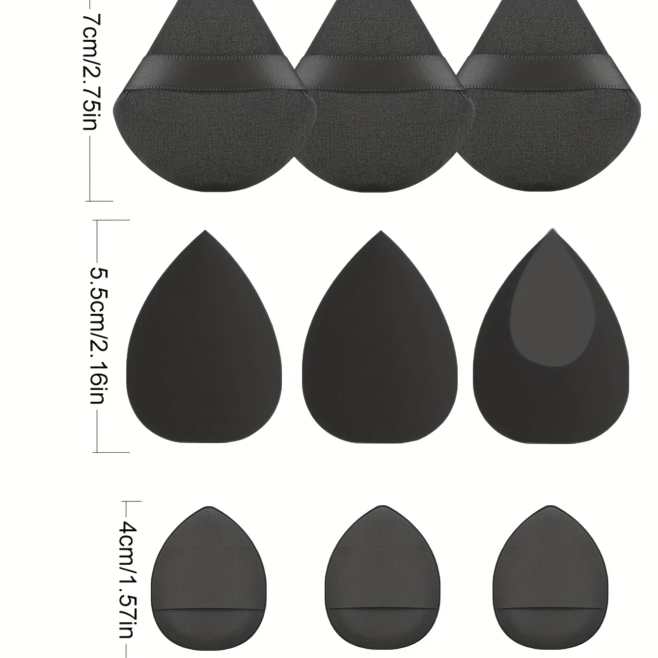 9Pcs Pro Sponge Set: 3 Fan + 3 Egg + 3 Cushion Blenders | Hypoallergenic for Liquid/Powder Makeup | Travel Cosmetic Applicators