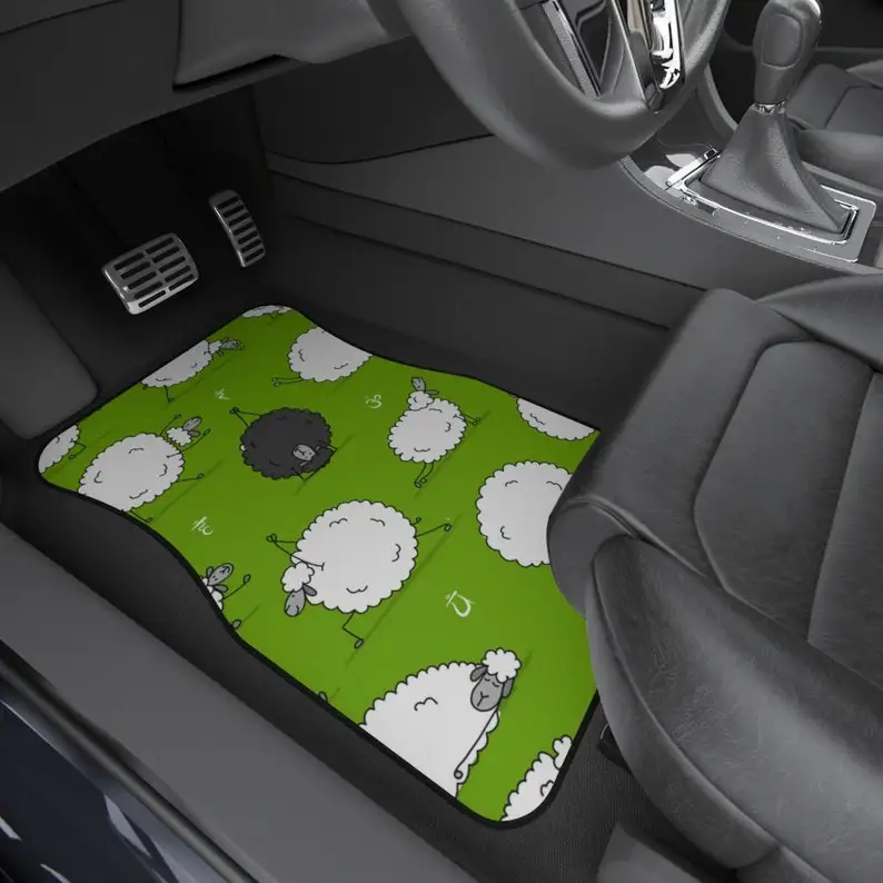 

Yoga Sheeps Car Mats (Set of 4)-Car Floor Mats- Car Mat Set- Car Floor Mats