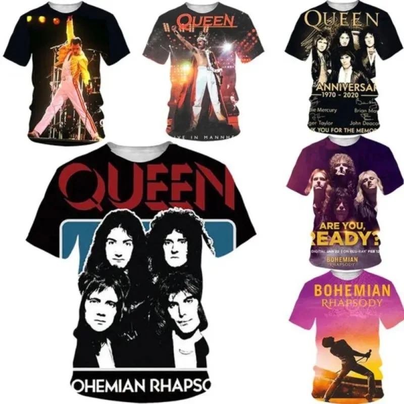 

NeQUEEN богемный Rhapsody фильм Freddie Mercury рок музыкальный певец 3D печать с коротким рукавом футболка для мужчин и женщин