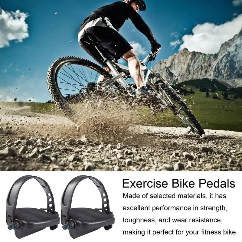 Indoor Bike Pedal Adjustable Stationary Bike Pedals Replacement Non-slipStationary Pedals Replacement Bicycle