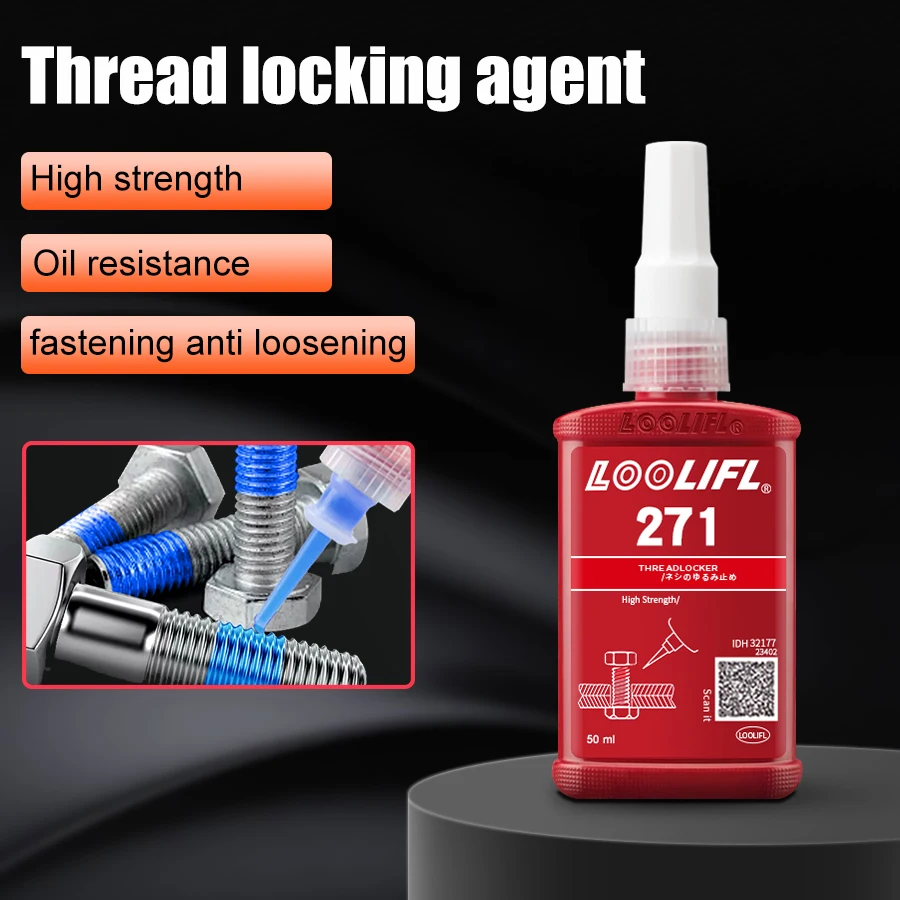 LOOLIFL 271 50ml Super sticky Threadlocker Anti-loosening Fastening Glue Screw Adhesive  Anaerobic Glues Fastening Sealant 3