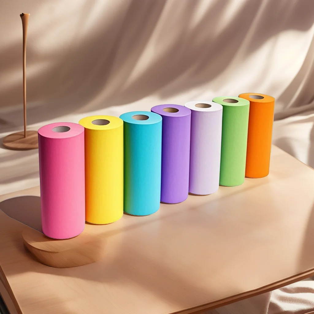 57x25mm Rainbow Thermal Paper Rolls BPA Free 7 Colors for Mini Printers/Instant Camera, School Projects/Logistics Labels